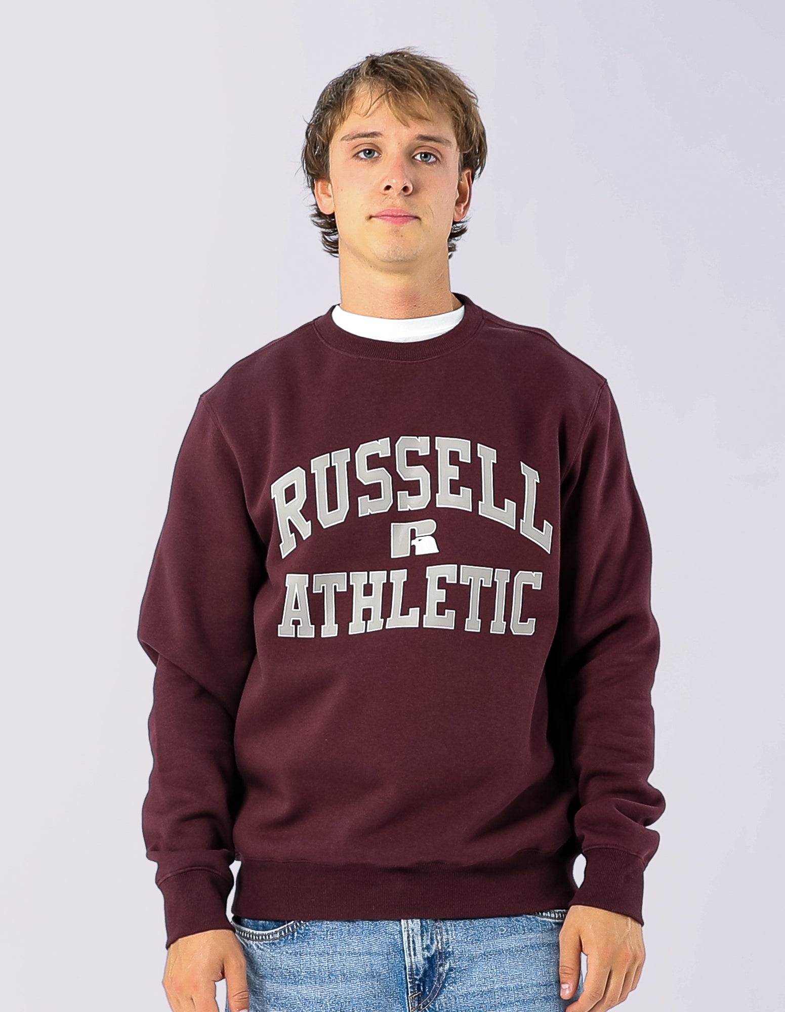 Mens Eagle Arch Crew - Plum Wine