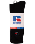 Russell Athletic Australia Essential Crew 3 Pack Socks - Black True Since 1902