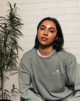 Women's R Logo Crew - Shadow Green