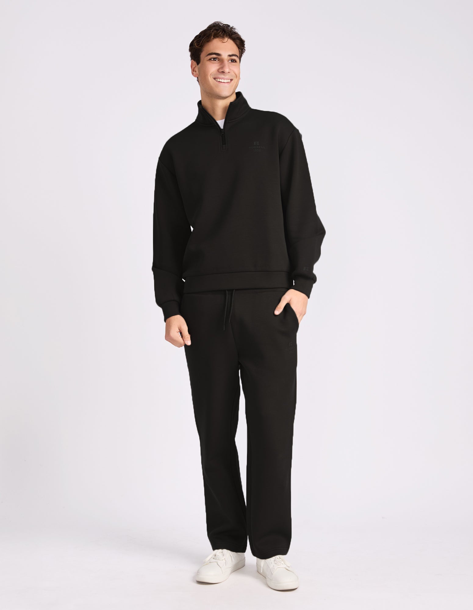 R Tech Leisure Men's Quarter Zip - Black