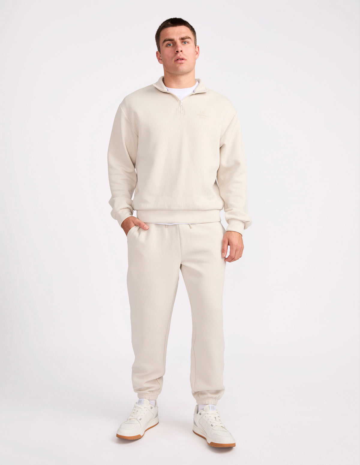R Tech Leisure Cuffed Men's Track Pants - White Sand