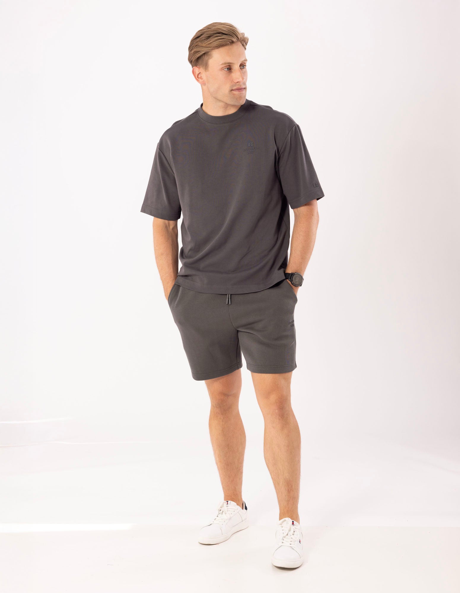 Russell Athletic Australia Men's R Tech Leisure Track Short - Iron True Since 1902