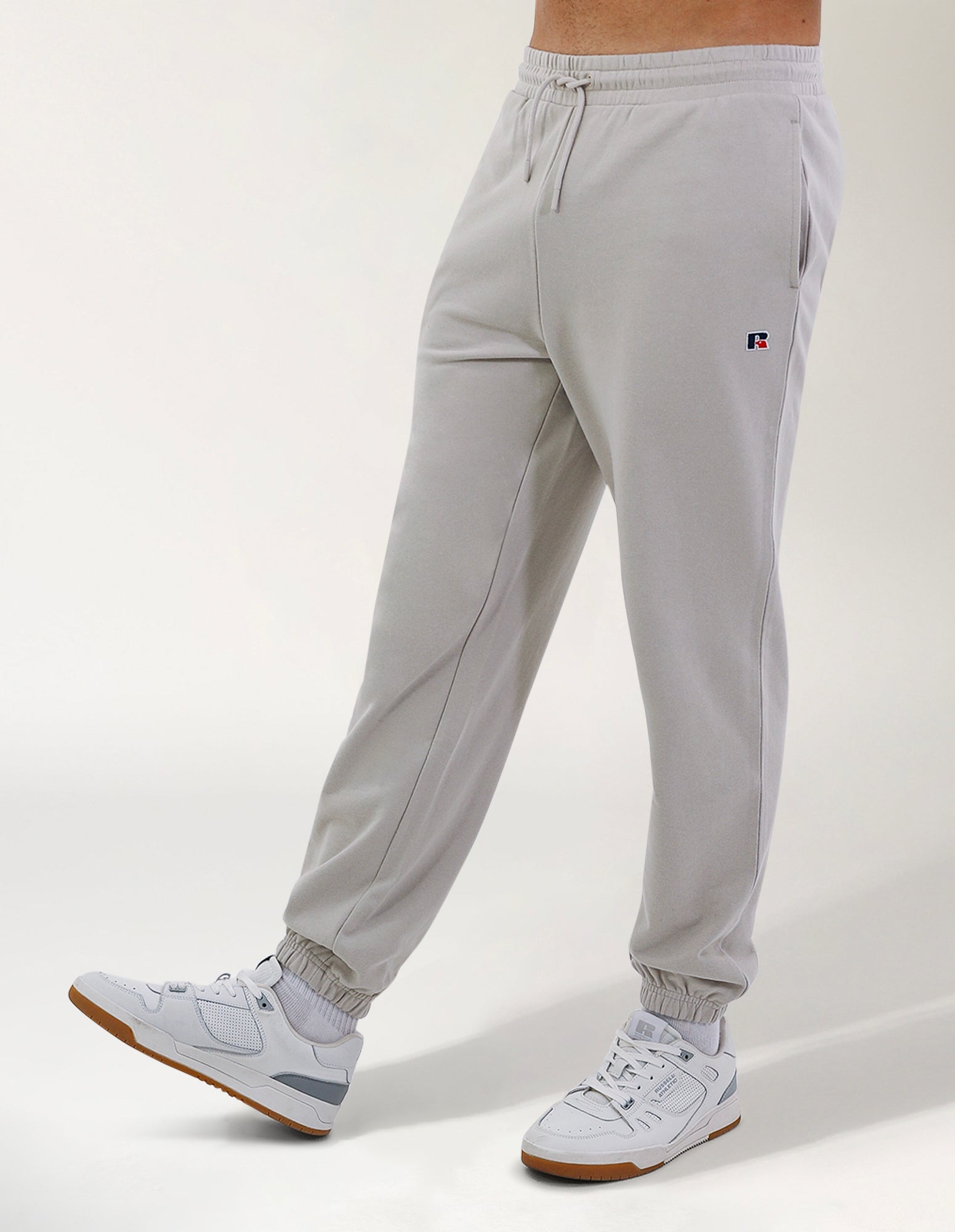 R Logo Terry Cuff Men's Trackpants - Stone