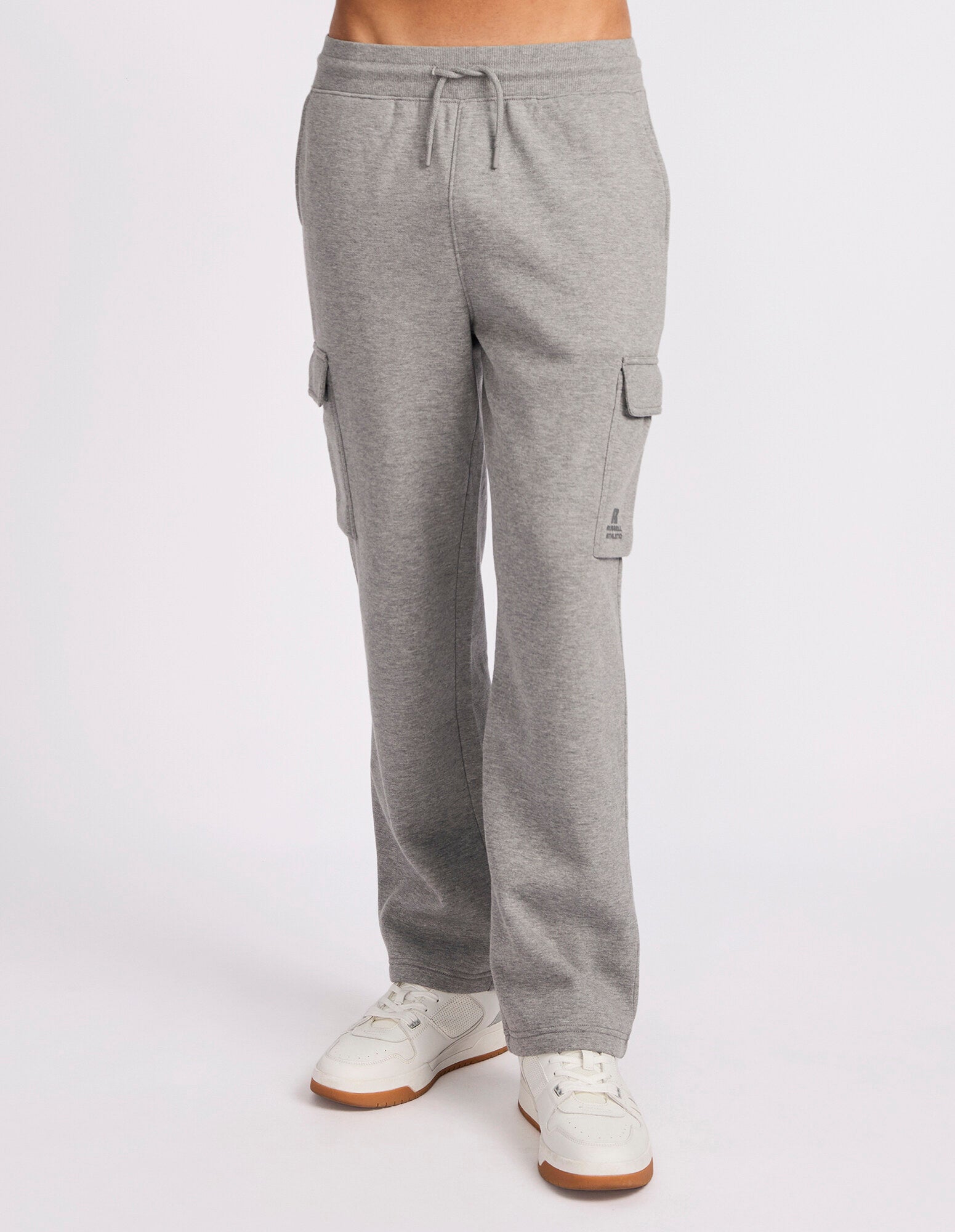 Brooklyn Men's Open Leg Cargo Trackpant - Mid Grey Marle