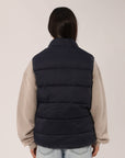 Russell Athletic Australia Unisex R Logo Lightweight Packable Puffer Vest - Michigan Navy True Since 1902
