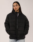 Russell Athletic Australia Unisex R Logo Lightweight Packable Puffer Jacket - Black True Since 1902