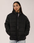Russell Athletic Australia Unisex R Logo Lightweight Packable Puffer Jacket - Black True Since 1902