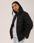 Russell Athletic Australia Unisex R Logo Lightweight Packable Puffer Jacket - Black True Since 1902