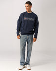 Russell Athletic Australia Men's Keyline Bar Logo Crew - Navy Marle True Since 1902