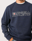 Russell Athletic Australia Men's Keyline Bar Logo Crew - Navy Marle True Since 1902