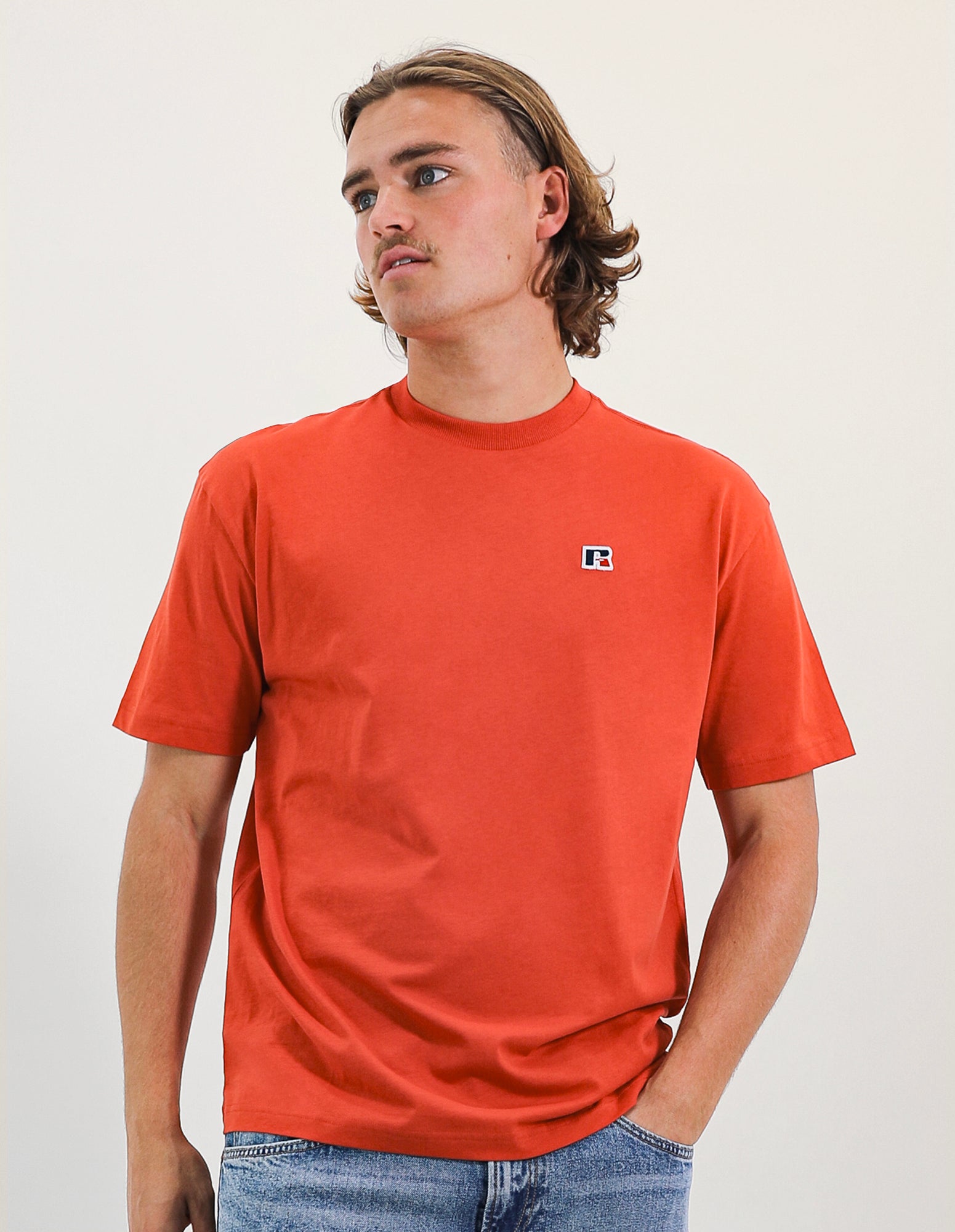 R Logo Oversize Men's Tee - Chilli