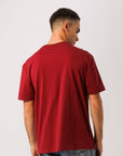 Russell Athletic Australia Mens R Logo Oversize Tee - Maroon True Since 1902