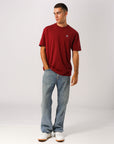 Russell Athletic Australia Mens R Logo Oversize Tee - Maroon True Since 1902