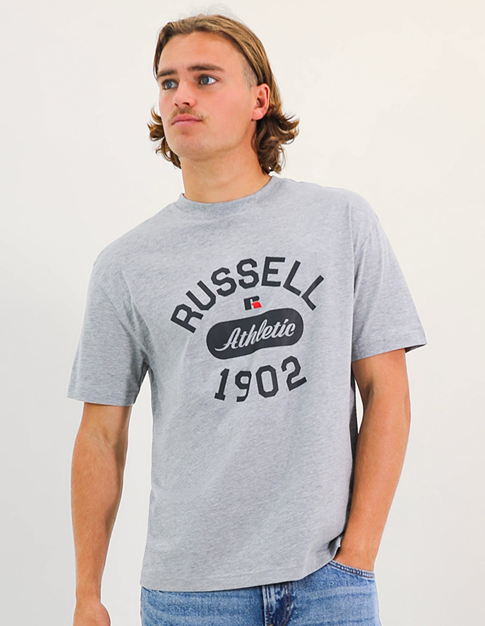 1902 Oversized Men's Tee - Grey Marle