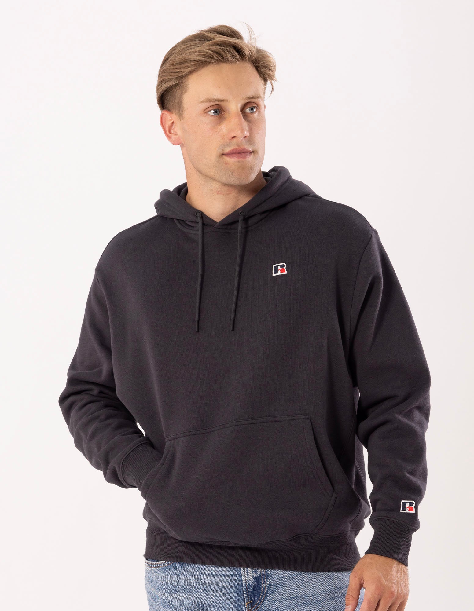 Russell Athletic Australia Mens R Logo Hoodie - Charcoal True Since 1902