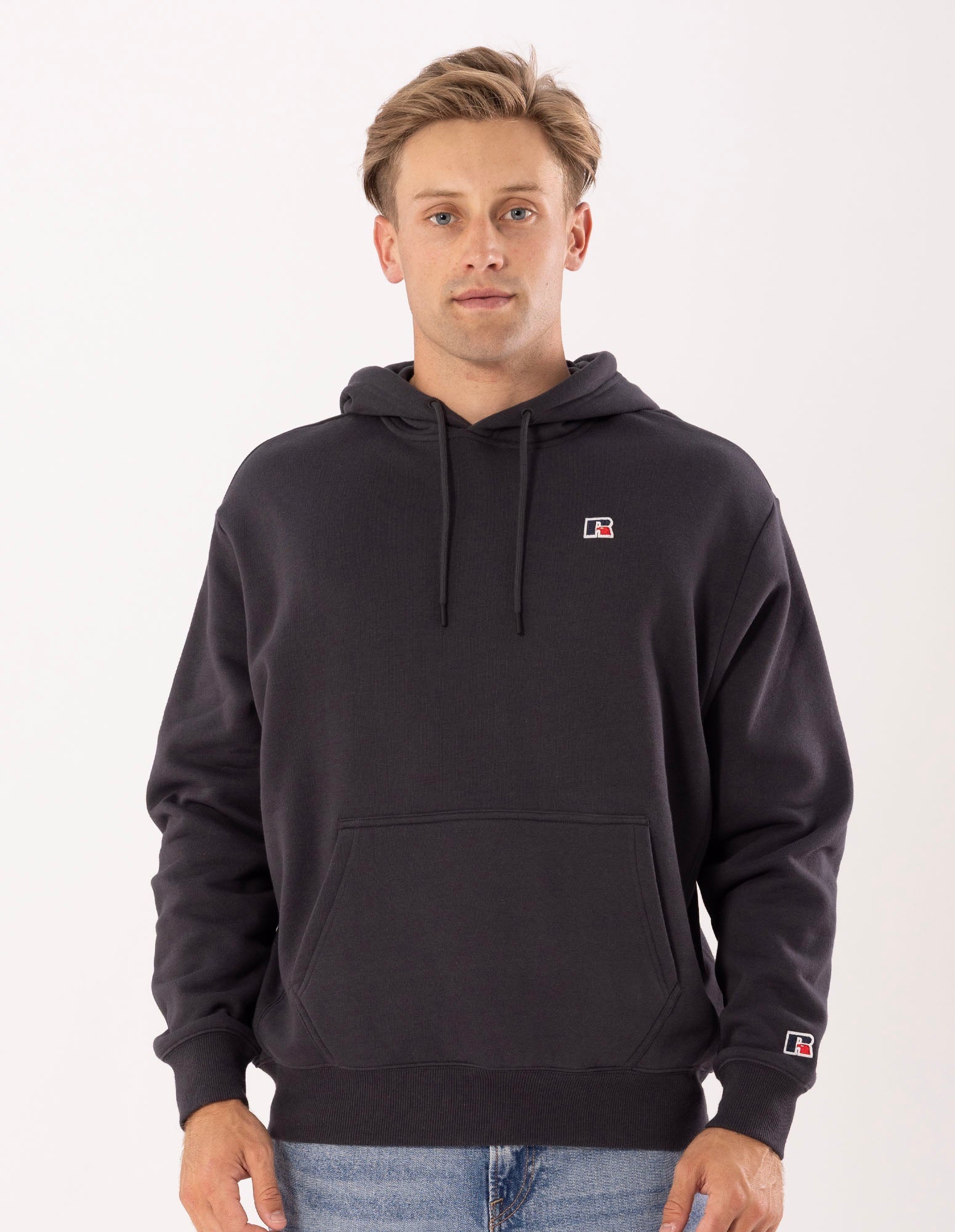 Russell Athletic Australia Mens R Logo Hoodie - Charcoal True Since 1902
