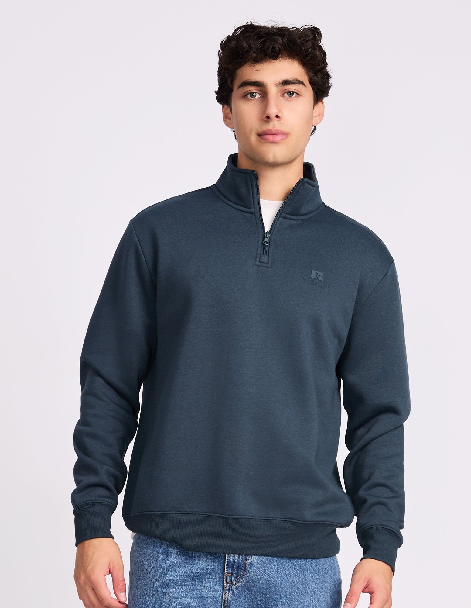 Brooklyn Men's Quarter Zip - Deep Teal