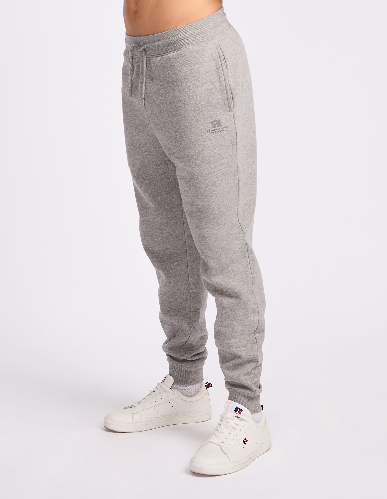 Men's Brooklyn Cuffed Trackpant - Mid Grey Marle