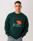 Russell Athletic Australia Men's Eagle Outline Crew - Celtic Green True Since 1902