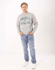 Russell Athletic Australia Men's Eagle Arch 2 Tone Crew - Grey Marle True Since 1902