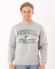 Russell Athletic Australia Men's Eagle Arch 2 Tone Crew - Grey Marle True Since 1902