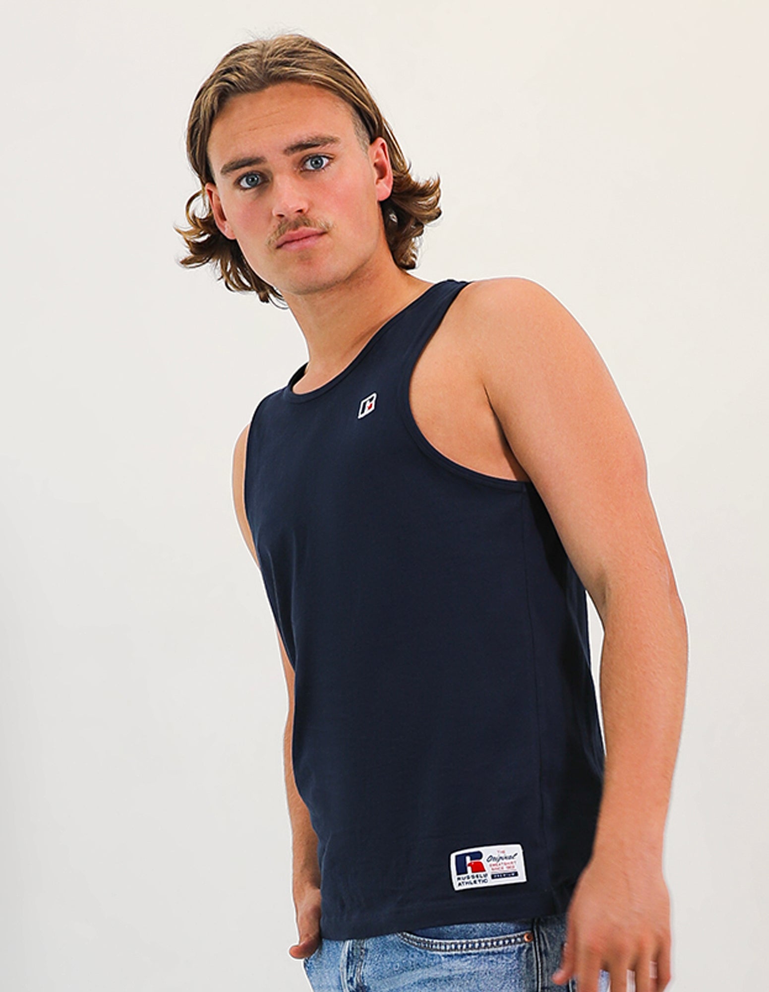 R Logo Men's Singlet - Michigan Navy