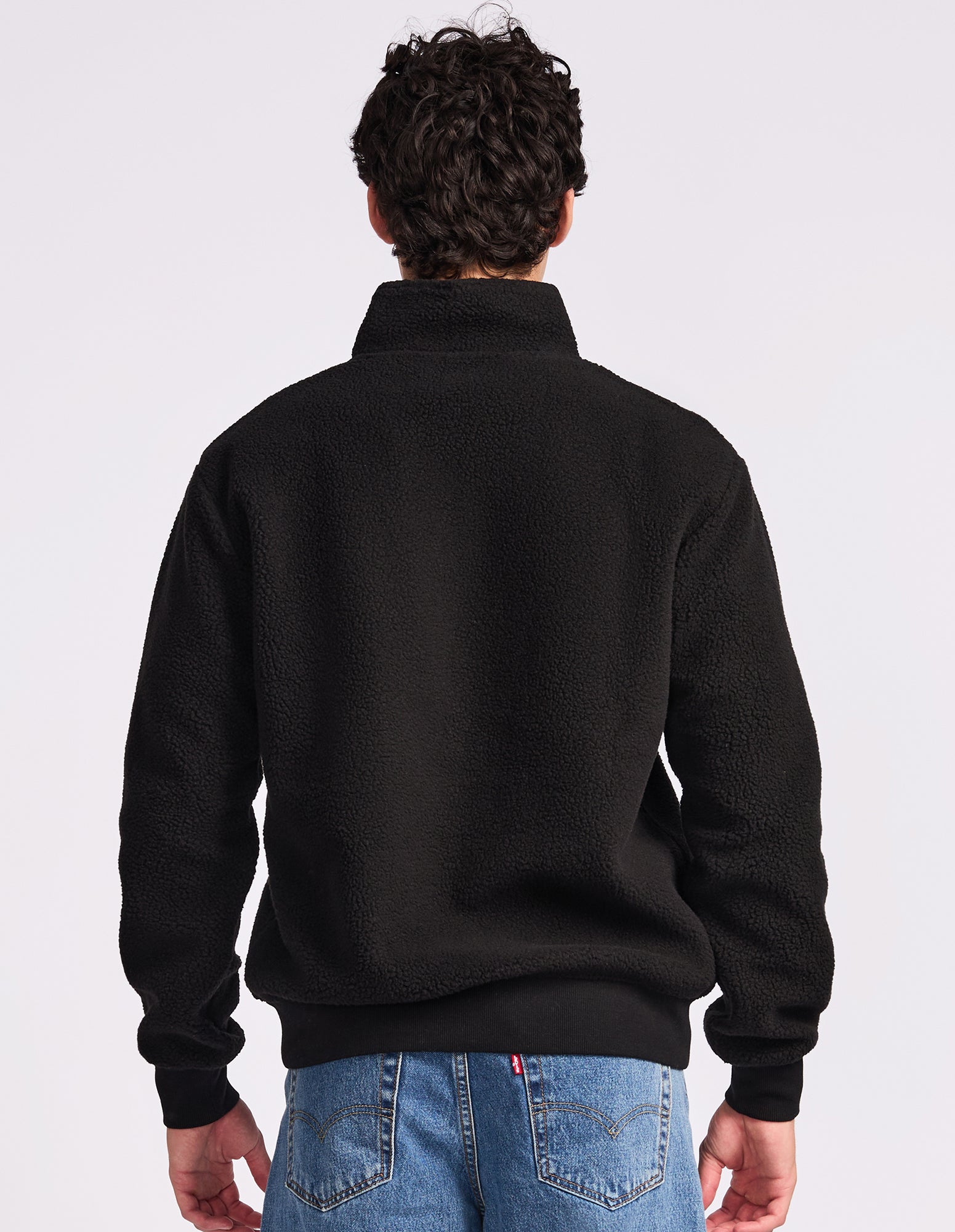 Brooklyn Sherpa Mens Quarter Zip - Black