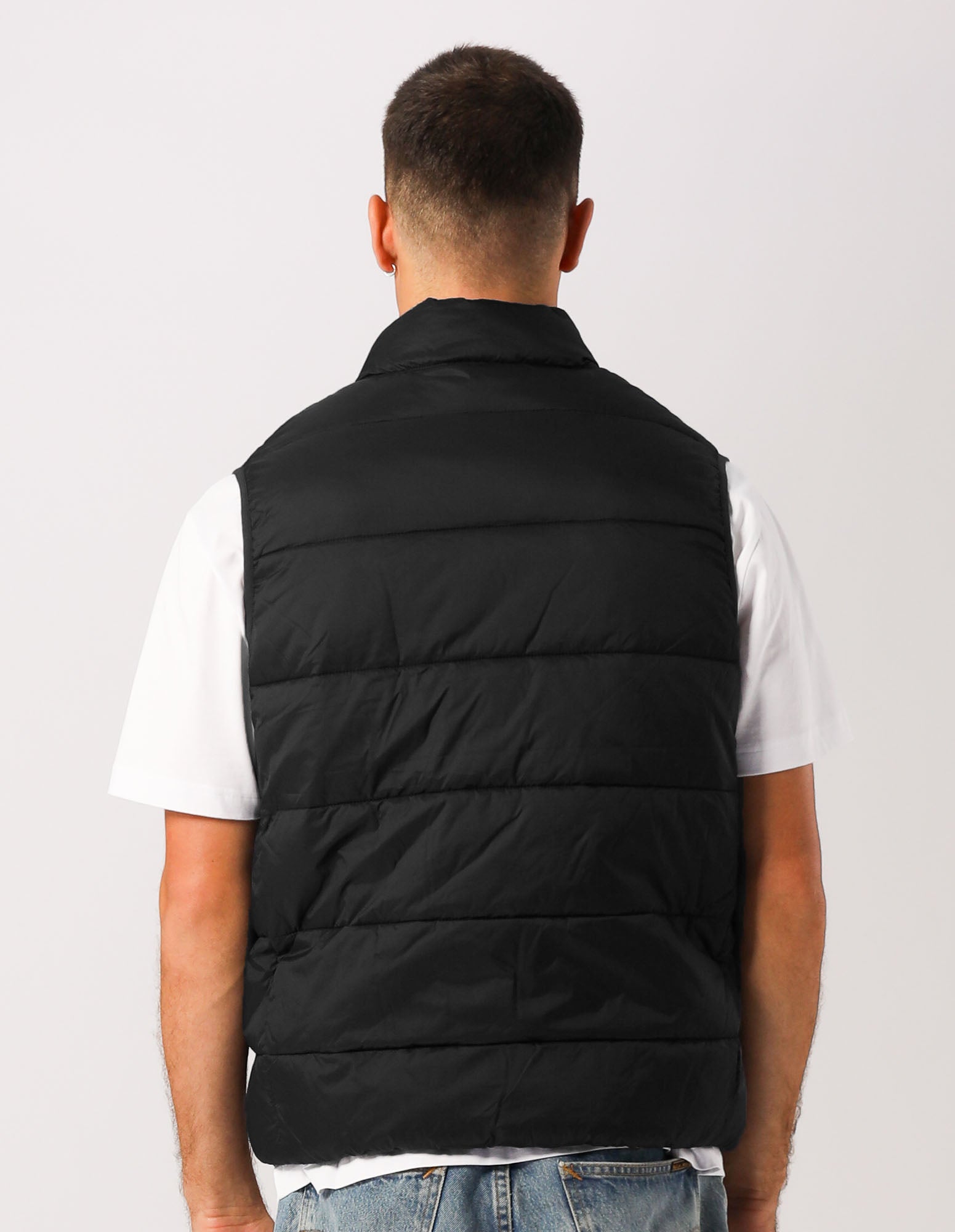 Russell Athletic Australia Unisex R Logo Lightweight Packable Puffer Vest - Black True Since 1902