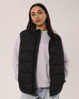 Russell Athletic Australia Unisex R Logo Lightweight Packable Puffer Vest - Black True Since 1902
