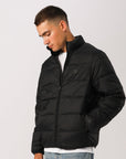 Russell Athletic Australia Unisex R Logo Lightweight Packable Puffer Jacket - Black True Since 1902