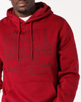 Block Outline Men's Hoodie Maroon