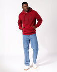 Block Outline Men's Hoodie Maroon