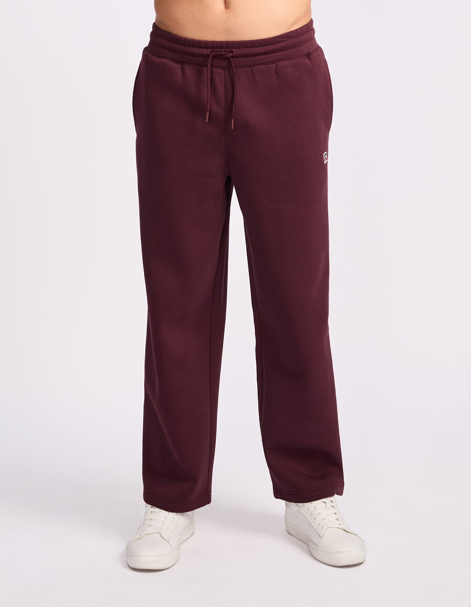 R Logo Straight Leg Mens Track Pants - Plum Wine