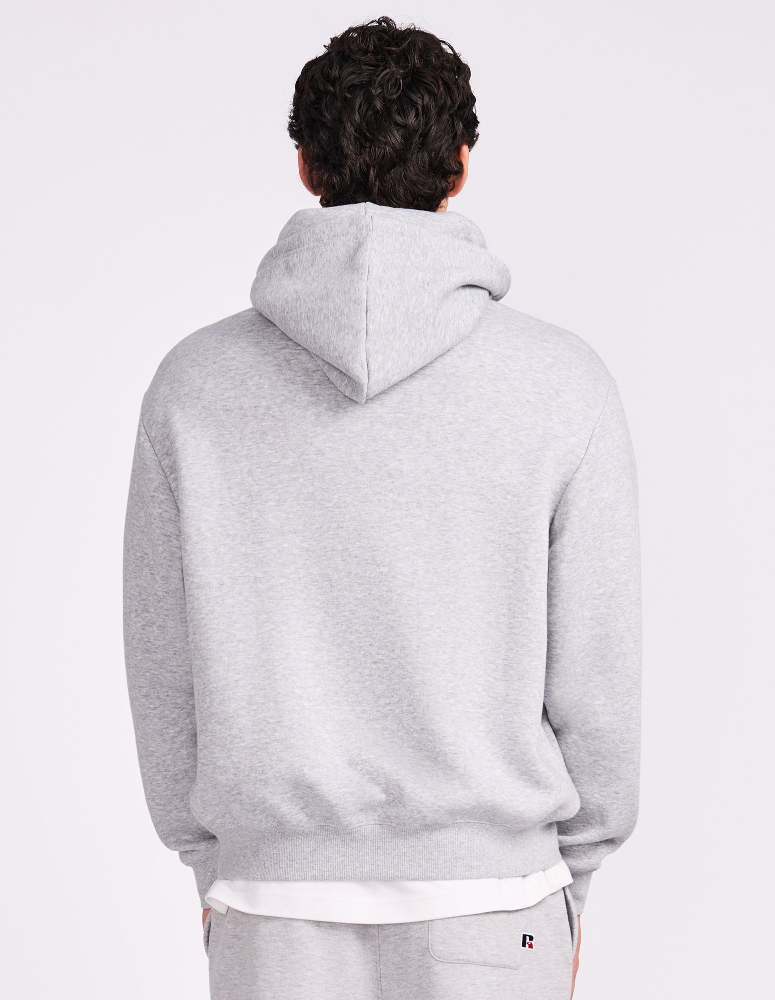 R Logo Crossover Men's Hoodie - Grey Marle