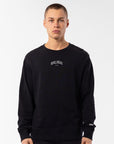 Russell Athletic Australia Men's Originals Big Arch Unbrushed Crew - Black True Since 1902