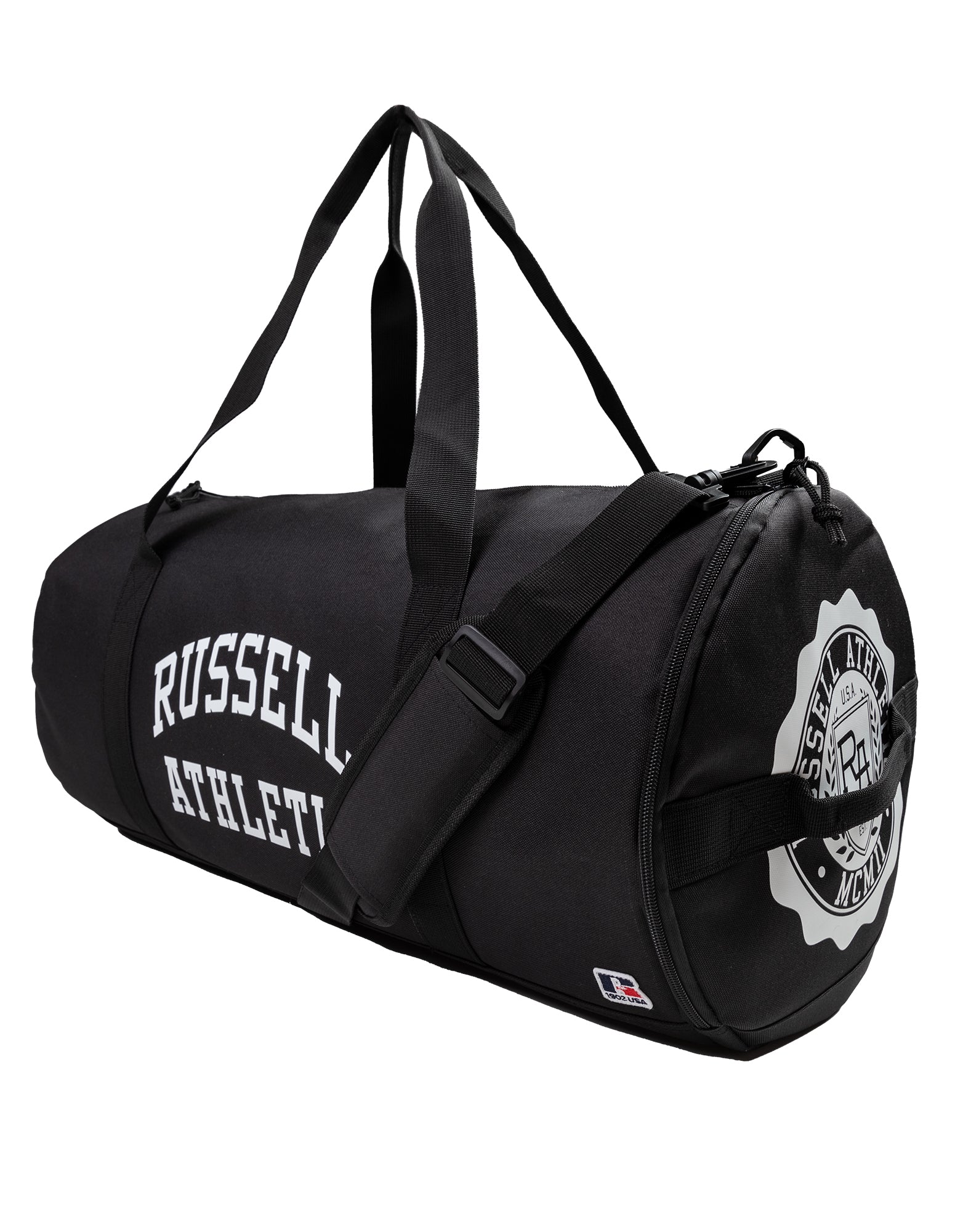 Russell Athletic Australia Arched Logo Barrel Bag - Black True Since 1902
