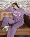 Russell Athletic Australia Womens Arch Logo Crew - Elderberry True Since 1902