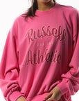Russell Athletic Australia Women's Annie Oversized Crew - Pink Cosmos True Since 1902