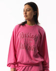 Russell Athletic Australia Women's Annie Oversized Crew - Pink Cosmos True Since 1902