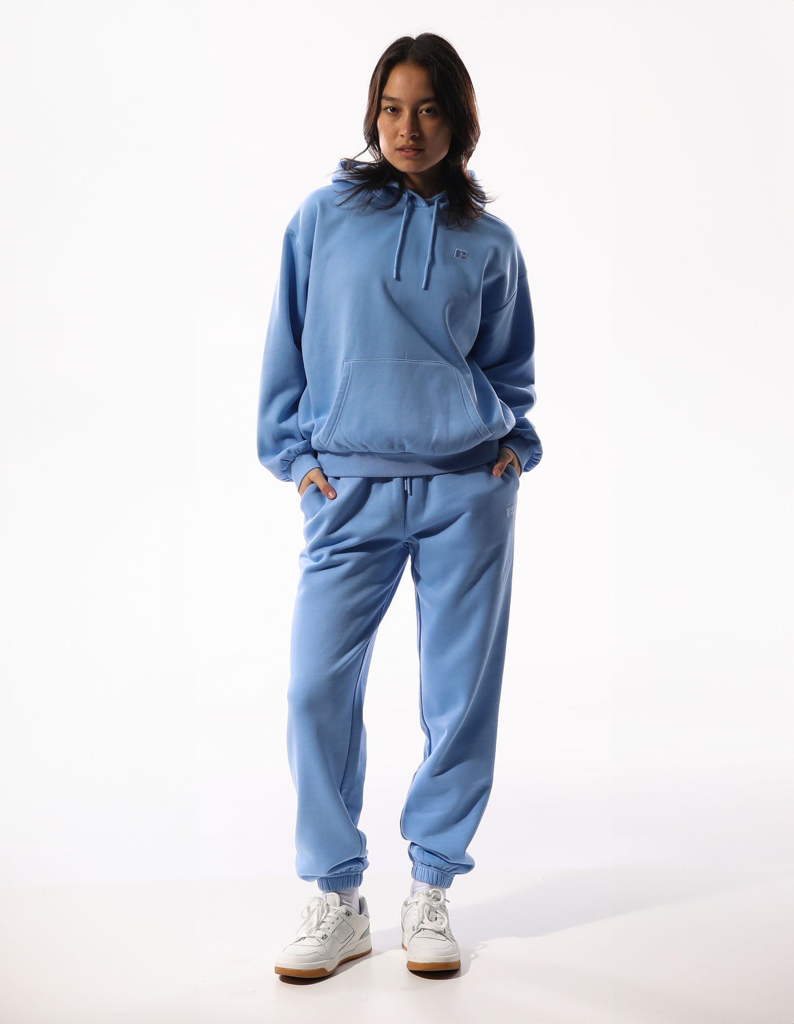 Russell Athletic Australia Womens R Logo Hoodie - Clear Blue Sky True Since 1902
