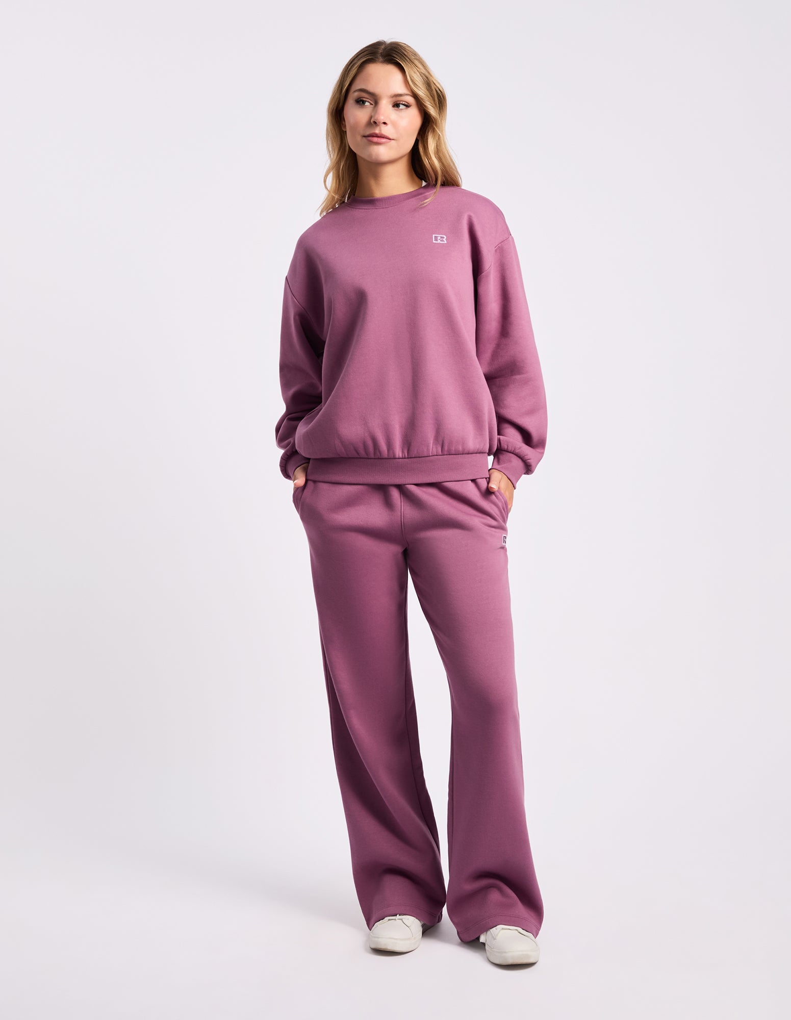 R Logo Fleece Womens Crew - Tulipwood