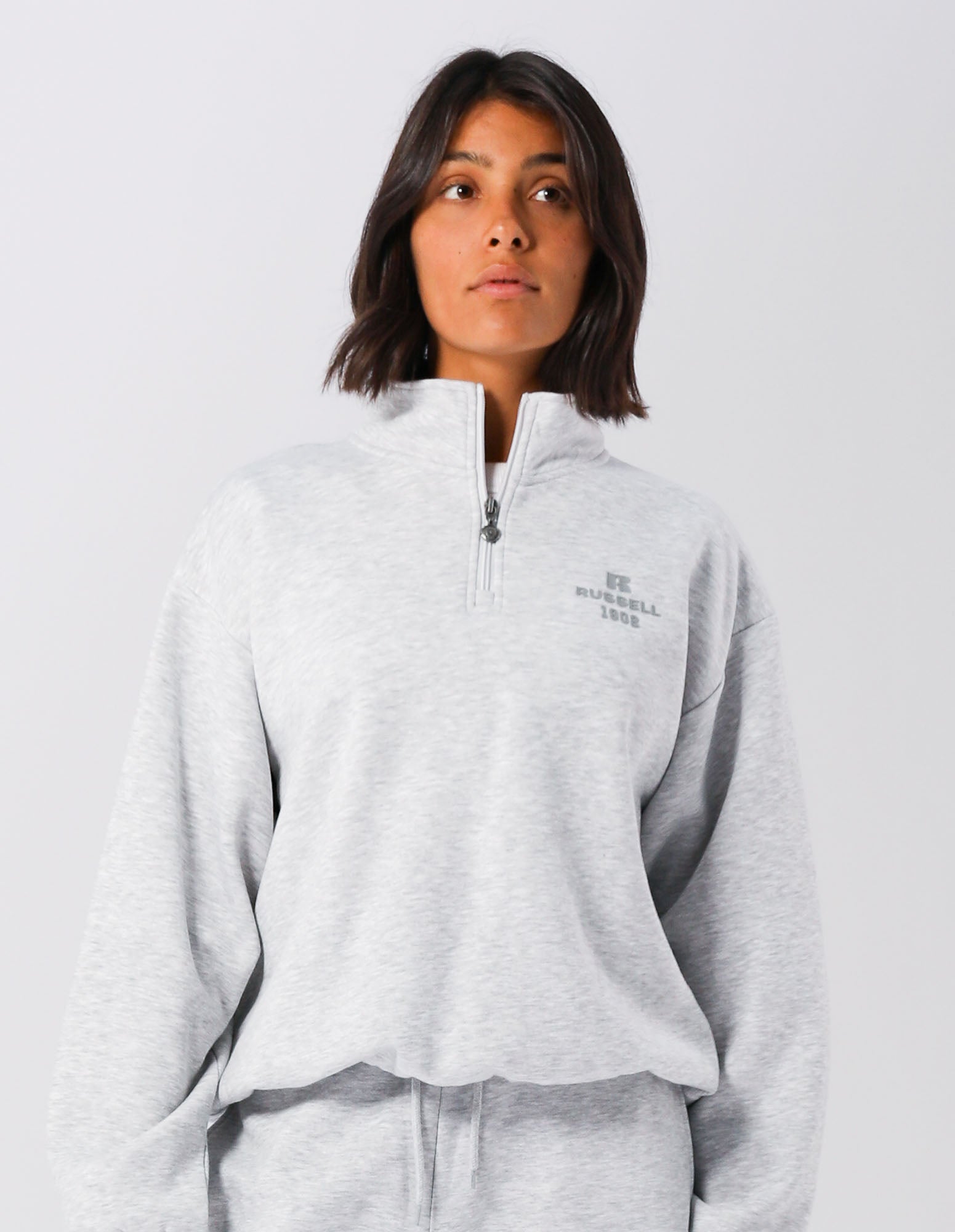 Russell Athletic Australia 1902 Trio Women's Quarter Zip - Light Marle True Since 1902