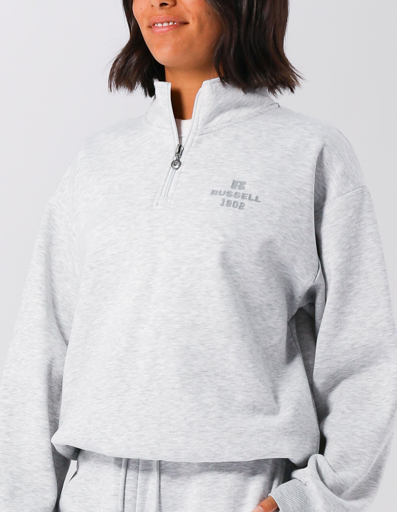 Russell Athletic Australia 1902 Trio Women's Quarter Zip - Light Marle True Since 1902