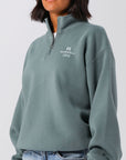 Russell Athletic Australia Women's 1902 Trio Quarter Zip - Stormy Sea True Since 1902