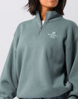 Russell Athletic Australia Women's 1902 Trio Quarter Zip - Stormy Sea True Since 1902
