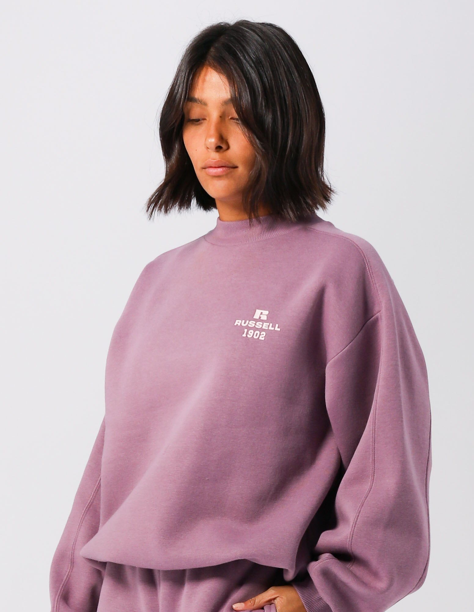 Russell Athletic Australia Womens 1902 Trio Mock Neck - Elderberry True Since 1902