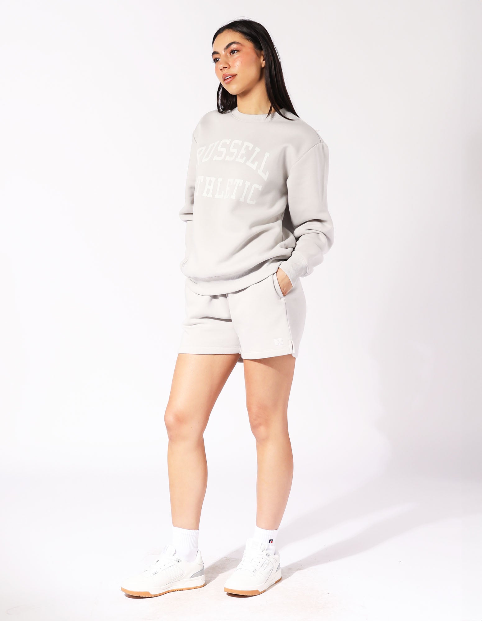 Russell Athletic Australia Women's Arch Logo Crew - Antarctica White True Since 1902