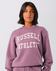 Russell Athletic Australia Womens Arch Logo Crew - Elderberry True Since 1902