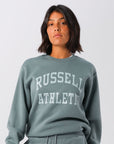 Russell Athletic Australia Womens Arch Logo Crew - Stormy Sea True Since 1902