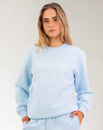 Russell Athletic Australia Arch Logo Women's Crew Sweat - Blue Breeze True Since 1902